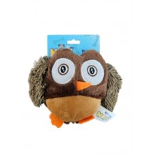 90324 - MORDEDOR PELUCIA CORUJA MARROM 13CM