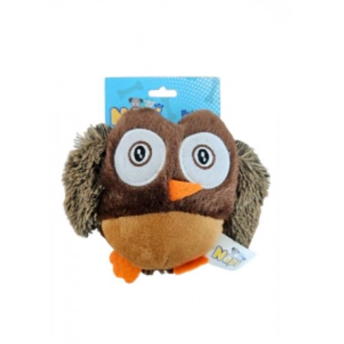 MORDEDOR PELUCIA CORUJA MARROM 13CM