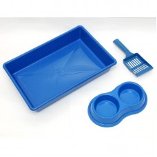 17374 - KIT BANDEJA - PA E COMEDOURO AZUL